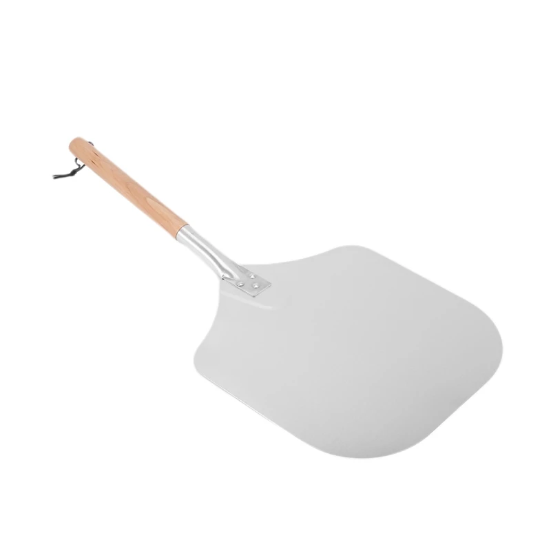 Square Pizza Peel, Aluminum Pizza Pusher With Wooden Handle, Bread Pusher, The Pizza Base - Pizza Lifter Bread Pusher