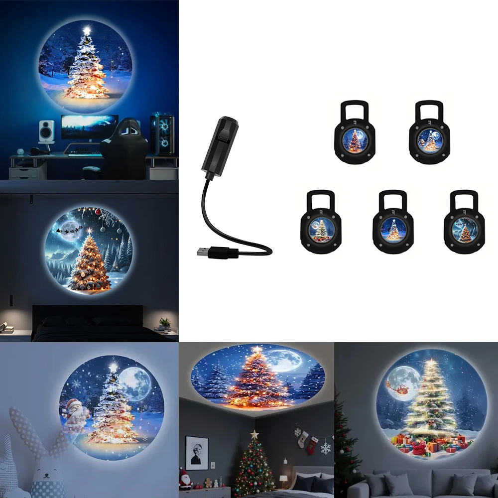 ضوء عرض عيد الميلاد، ستة أنماط تبديل، ضوء ليلي USB، يخلق جوًا رومانسيًا، هدية مثالية لعيد الميلاد. #3