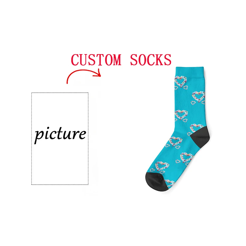 

Customized funny face men's and women's socks fashion novelty cats puppies pet photos couples customized socks holiday gifts