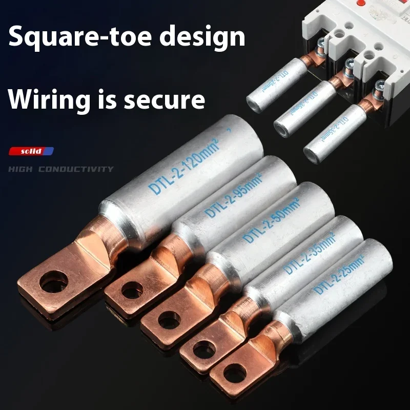 Square Head Photovoltaic Air Opening Copper Aluminum Nose DTL 10 for Electrical Engineering