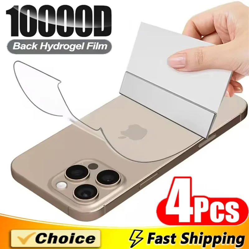 

4Pcs Back Hydrogel Film For iPhone 16 15 14 11 12 13 Pro Max Screen Protector For iPhone 17 PRO XR X XS MAX 16 Plus Not Glass