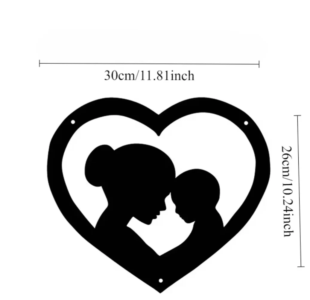 Mother and Baby Love Home Metal Wall Decor Sign for Bedroom Room Door Decoration Modern Hanging Plate Decorative Items for Home