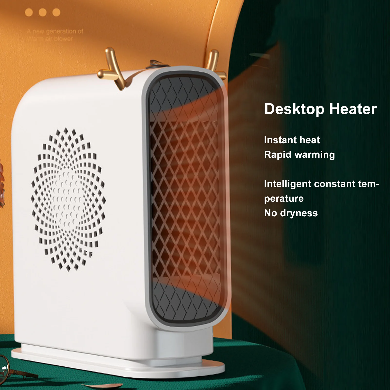Multifunctional Desk Heater Portable Electric Space Heater for Home Office Bedroom Living Room Dorm Apartment Efficient Energy