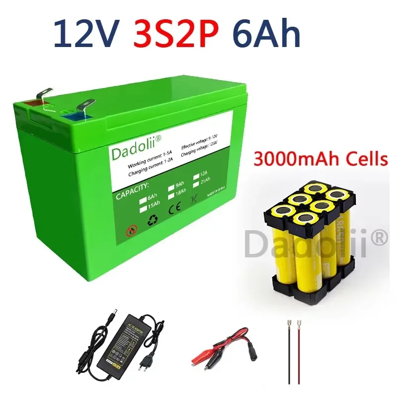 الرشاشات الجديدة 12V21Ah المدمج في التيار العالي 30A BMS 18650 بطارية ليثيوم لبطارية السيارة الكهربائية شاحن 12.6 فولت