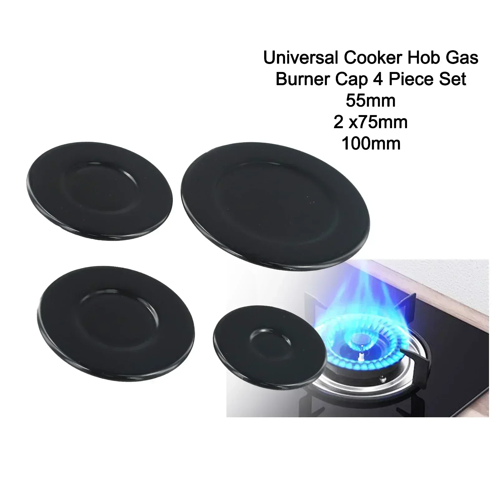 4 Pcs Universal- Cooker Hob Gas Burner Cap 55mm 75mm 100mm For SABAF Accessories Gas Stove Burners Parts