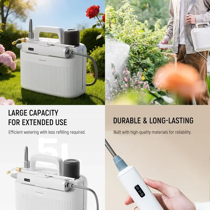 Rechargeable Electric Garden Sprayer, Handheld Portable Sprayer with Adjustable Nozzle for Plants, Lawn, and Outdoor Use