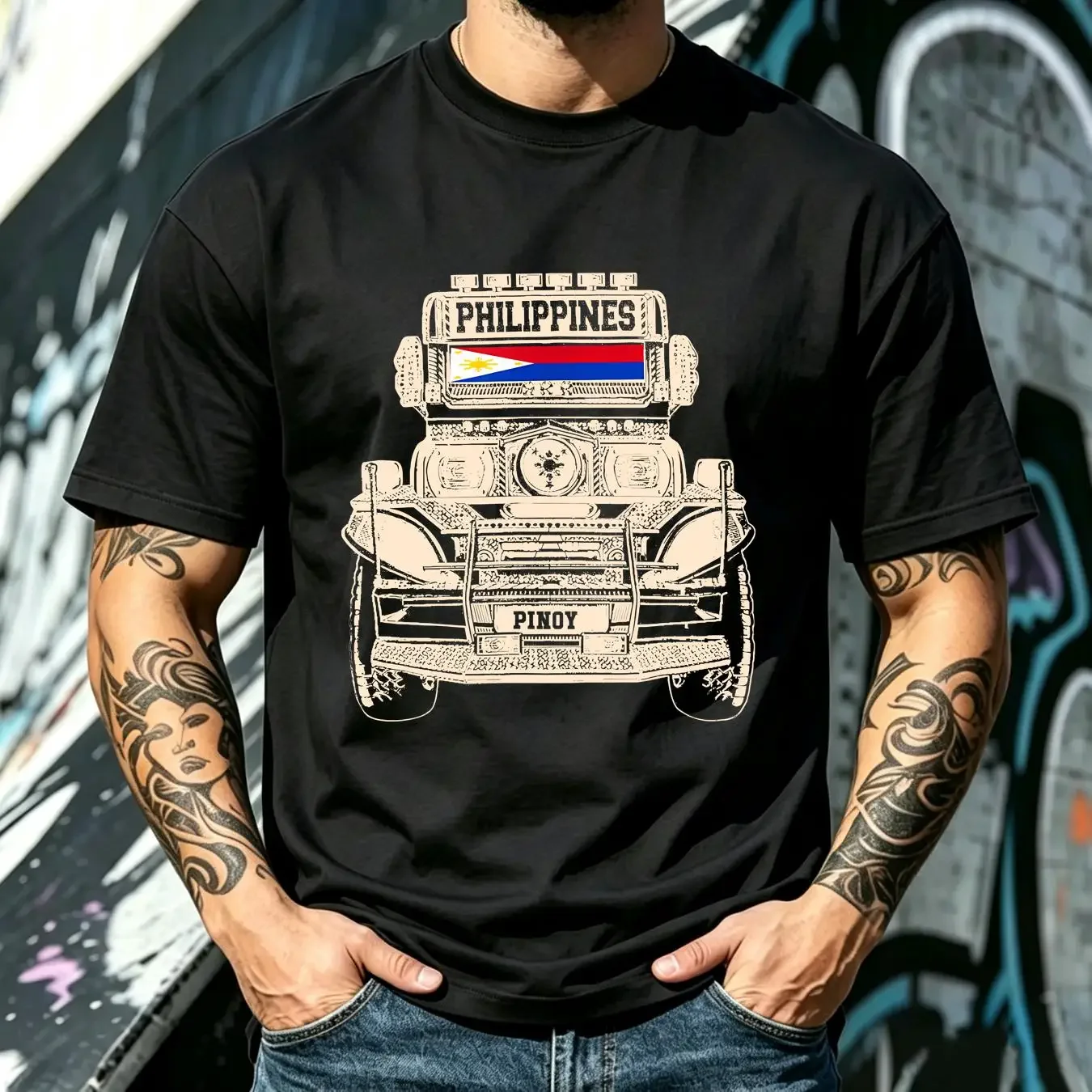 washed T Shirt NEW LIMITED Filipino Jeepney Pinoy Philippines Flag Pride S 3XL long or short sleeves vintage Washed