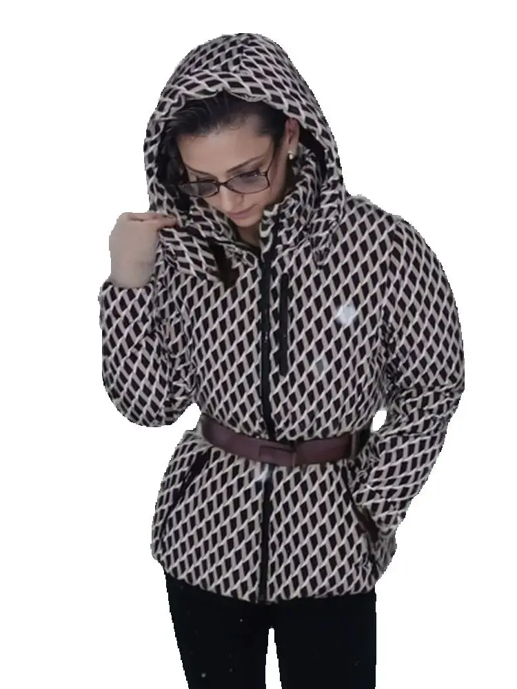 

Женские зимние спортивные парки с капюшоном и высокой талией, пальто с поясом, женские элегантные толстые теплые ветрозащитные лыжные куртки на молнии с карманами