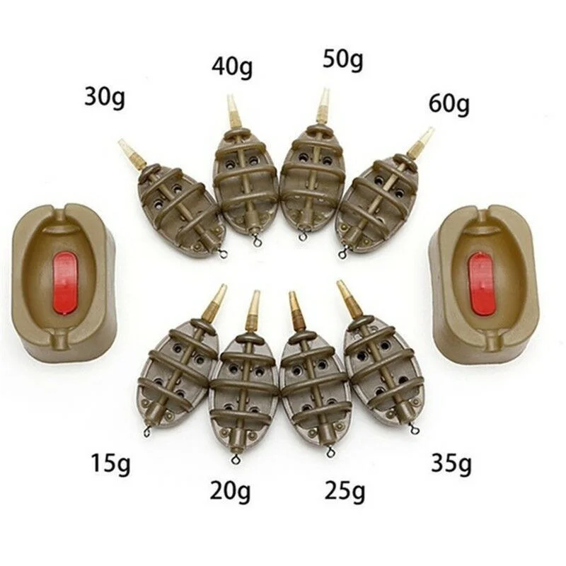 FLYSAND مضمنة طريقة المغذية قالب الطعم قاذف الطعم راسيا شبوط الصيد الطعم حامل الصيد الطعم حامل أداة مغذيات 8 أحجام