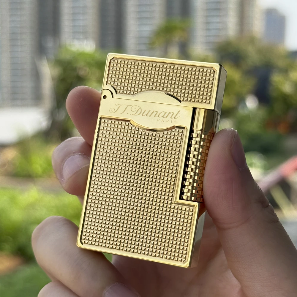 Original Metal Lighters Clear Sound Lattice Engraving Butane Gas Refillable Memorial Cigarette Accessories for Collections