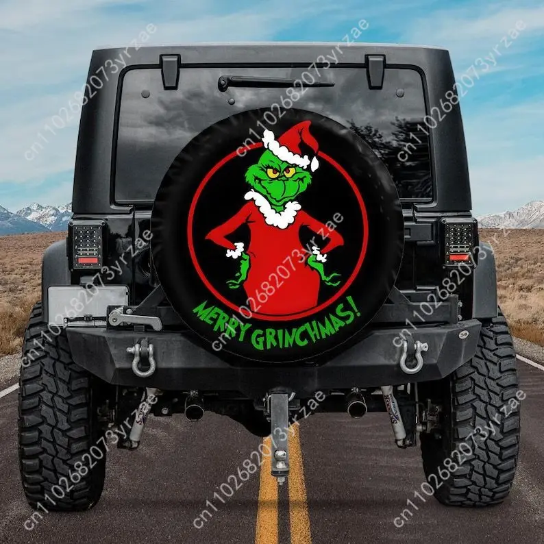 

Merry Grinchmas Various Models Spare Car Tire Cover Sand Dust Prevention Protect Wind Rain Tire Cover Sturdy Durable Tire Cover