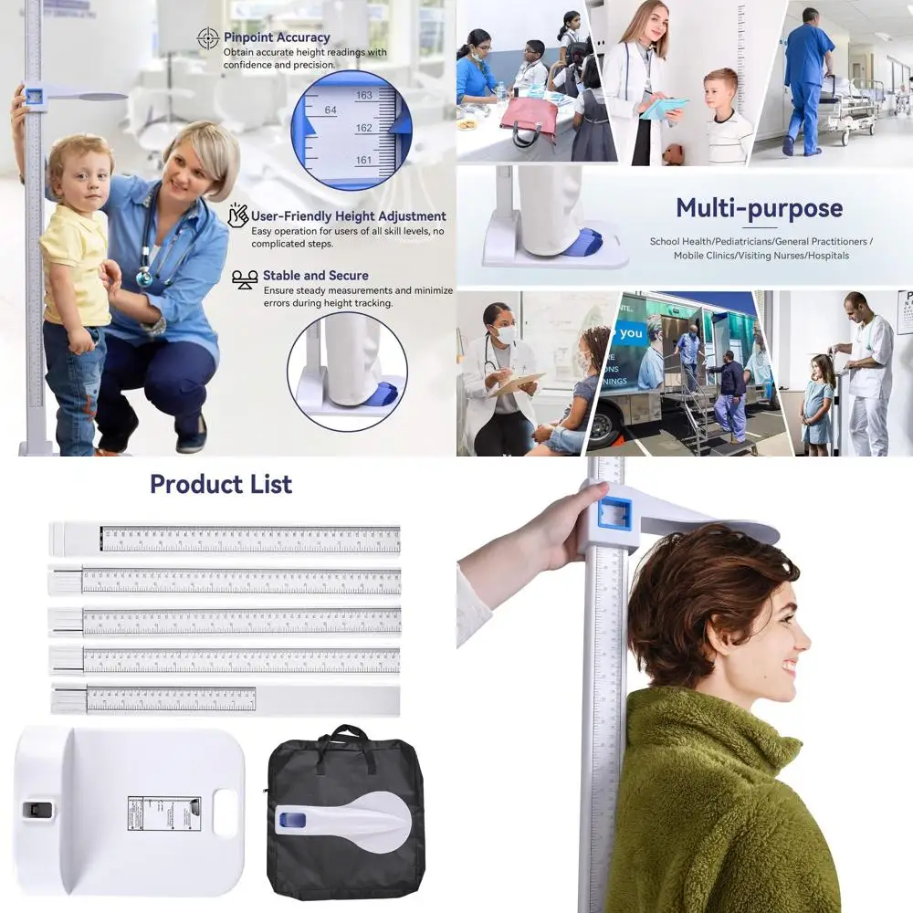 

Портативный медицинский стедиометр для измерения высоты, 8–82 дюйма, 20–210 см, точная шкала, идеально подходит для дома и офиса, подходит