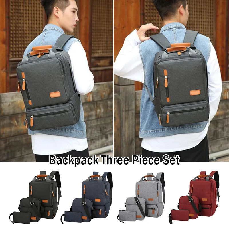 Oxford Business Laptop Shoulder Bag, Lápis Sacos, Mochila Escolar, Outdoor Travel Computer Bag, 3Pcs por Conjunto