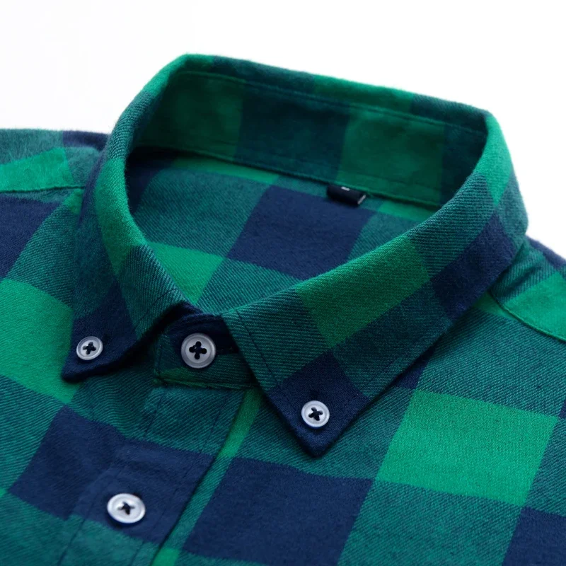 2022 New Men Plaid 100% Cotton Spring Autumn Casual  Long Sleeve Chemise Homme Male Check Shirts