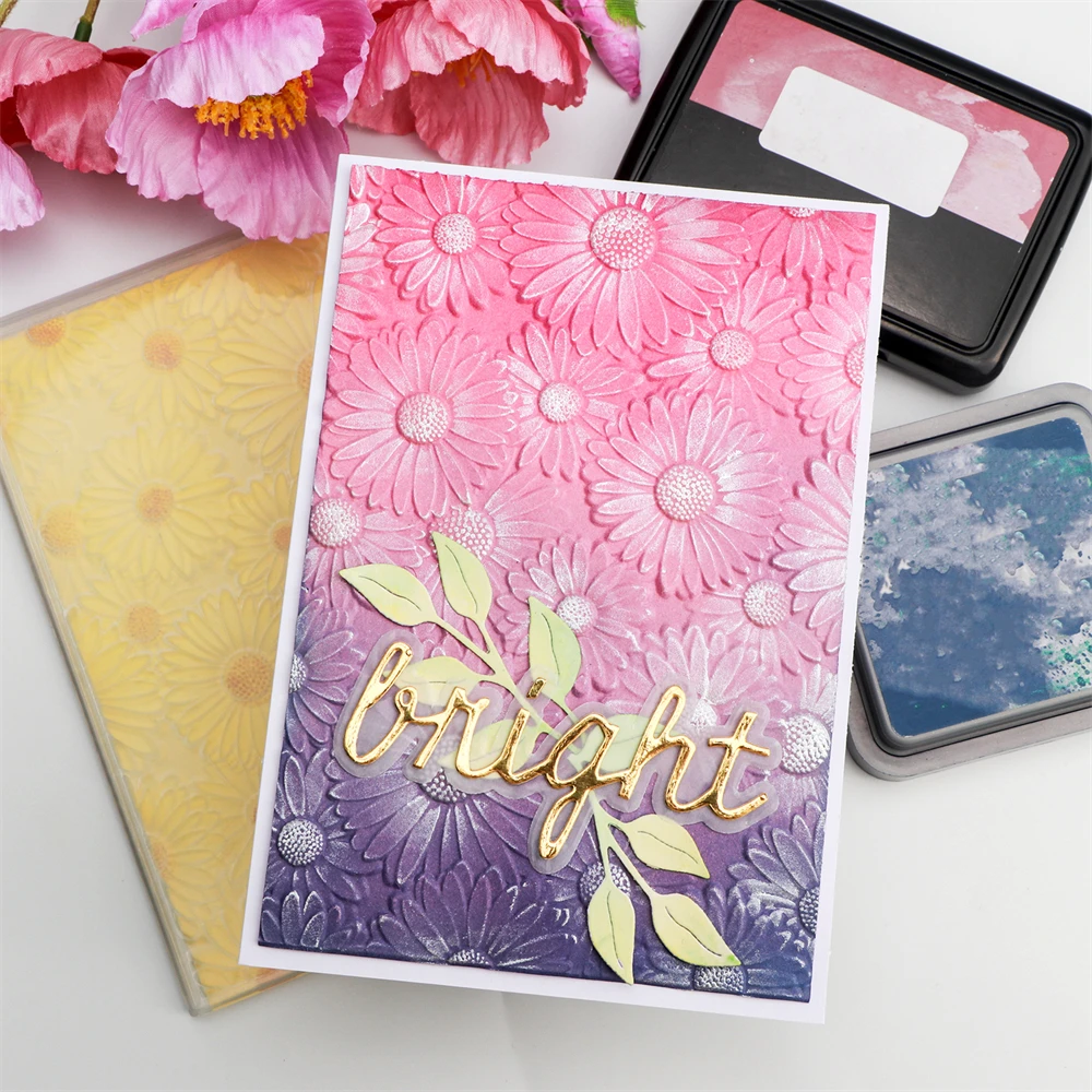 Cactus Flower Succulents 3D Embossing Folder Daisies Reed Background Patterns Templates Stencil For DIY Scrapbooking Card Making