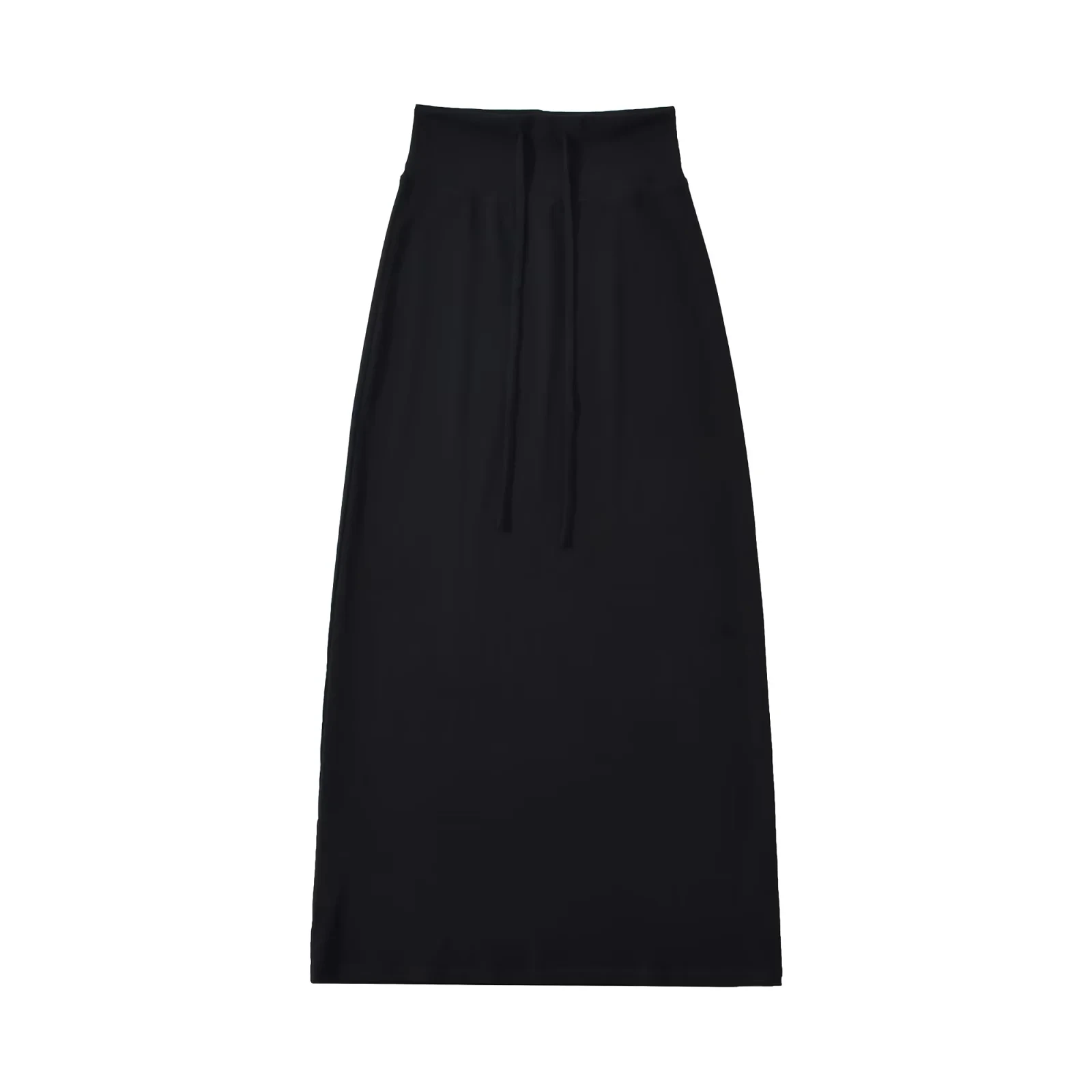 ey Asymmetrical Hem Long Skirt Women's High Waist Dstring Casual Slimming A-Line Skirt Autumn New Sle f-length