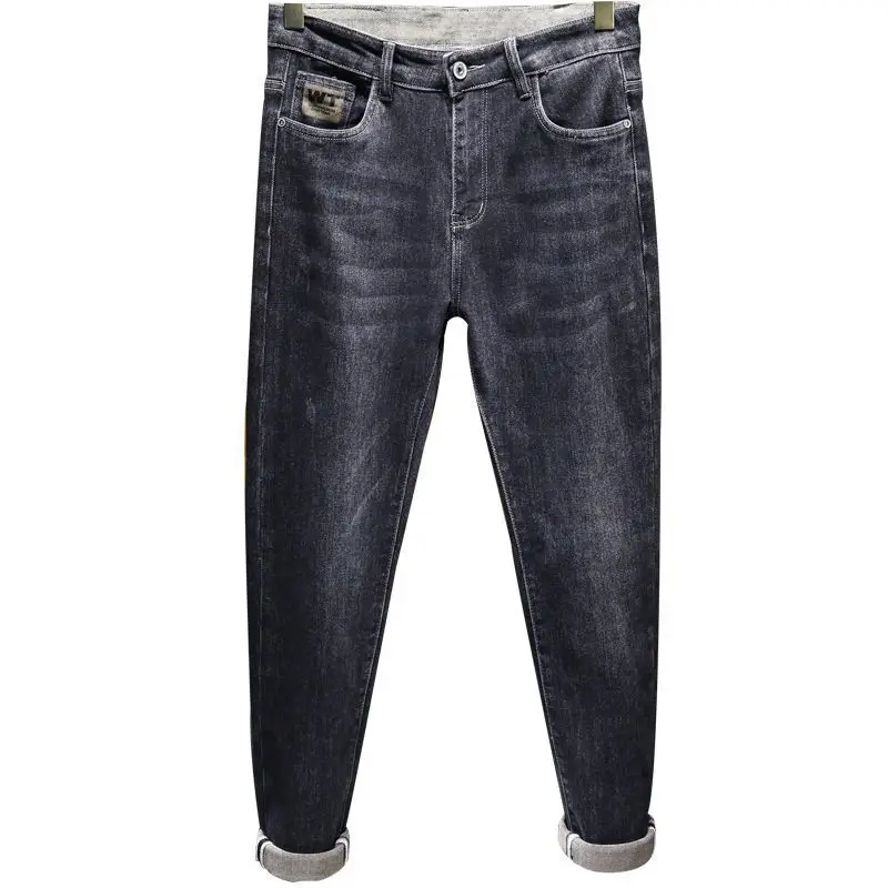 UXST pring e jeans estivi retrò neri e grigi per uomo, nuovo marchio di moda maschile, versatili pantaloni casual larghi a gamba dritta