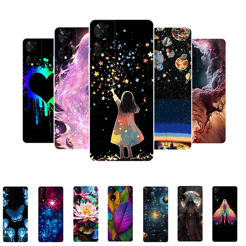 Case For TCL 50 5G T613K Cover TCL 50 5G Case Silicone Soft Fashion Girl Flower Back Cover for TCL50 5G Phone Cases