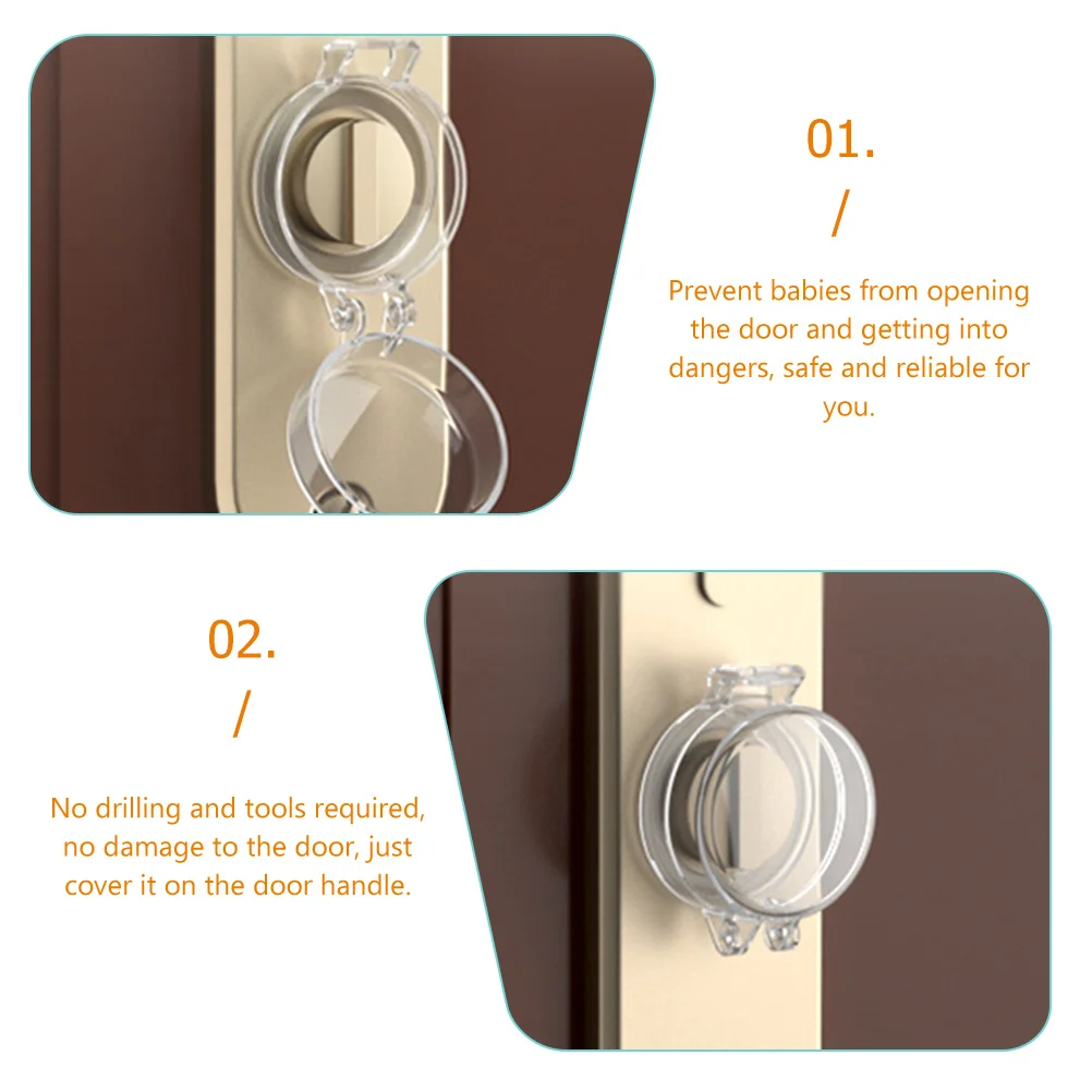 

4Pcs Door Lock Switch Cover Safety H Protective Transparent Childproof Baby Proof Bedroom Covers For Child Safety Door Guard