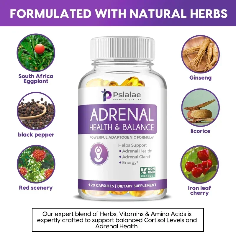 Adrenal Health & Balance Supplement - with L-Tyrosine and Ashwagandha To Relieve Fatigue