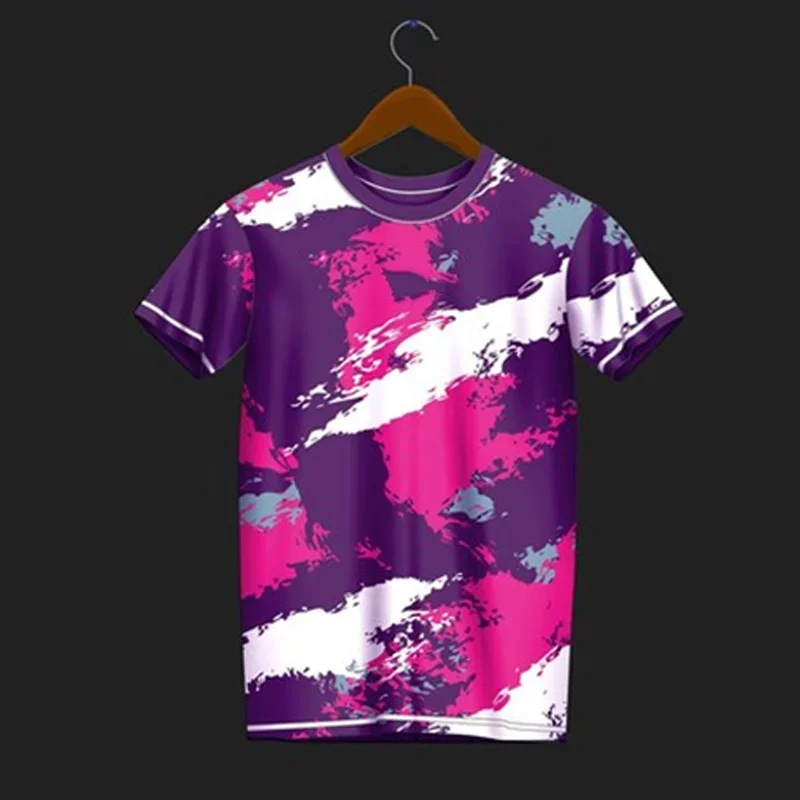 3D Printed Training Suit T-Shirt For Men Fashion Sports Pattern Tees Summer Oversized Round Neck Tops Short Sleeves T Shirts