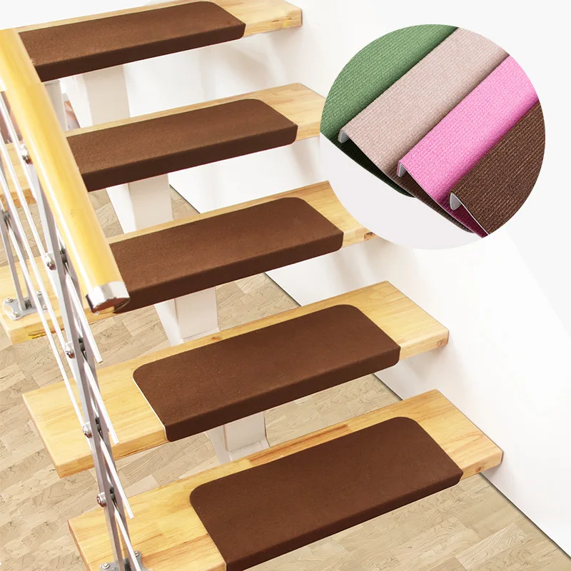 

70x22cm Self-adhesive Stair Stepping Mat Stair Carpet Protector Rug Home Soft Non-slip Variety Pattern Water Absorption Rug