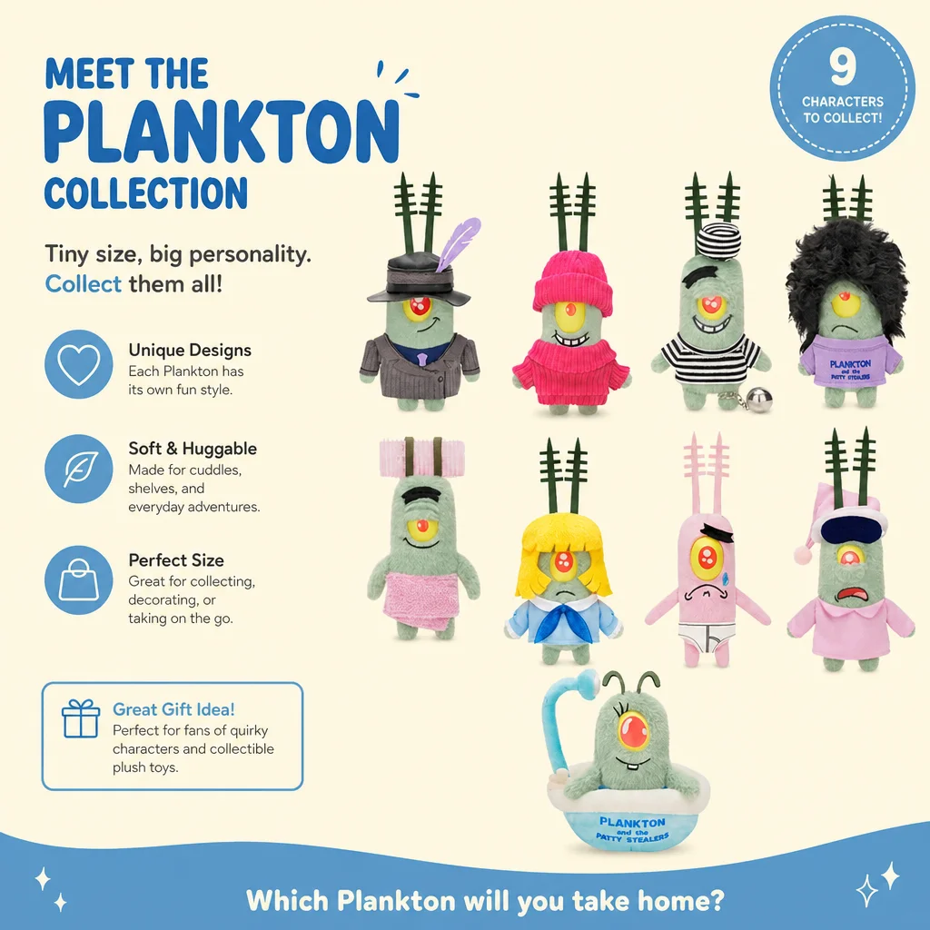 X11 Space Spongebob Squarepants Plankton, caixa surpresa, pingente, brinquedo, coleção adorável, presente criativo e kawaii para fãs adultos.