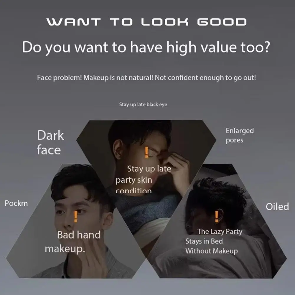 Men's Bb Cream Whitening Oil-control Concealer Freckle Brighten Skin Makeup Cosmetic To Wear Removing Easy Liquid F2w2