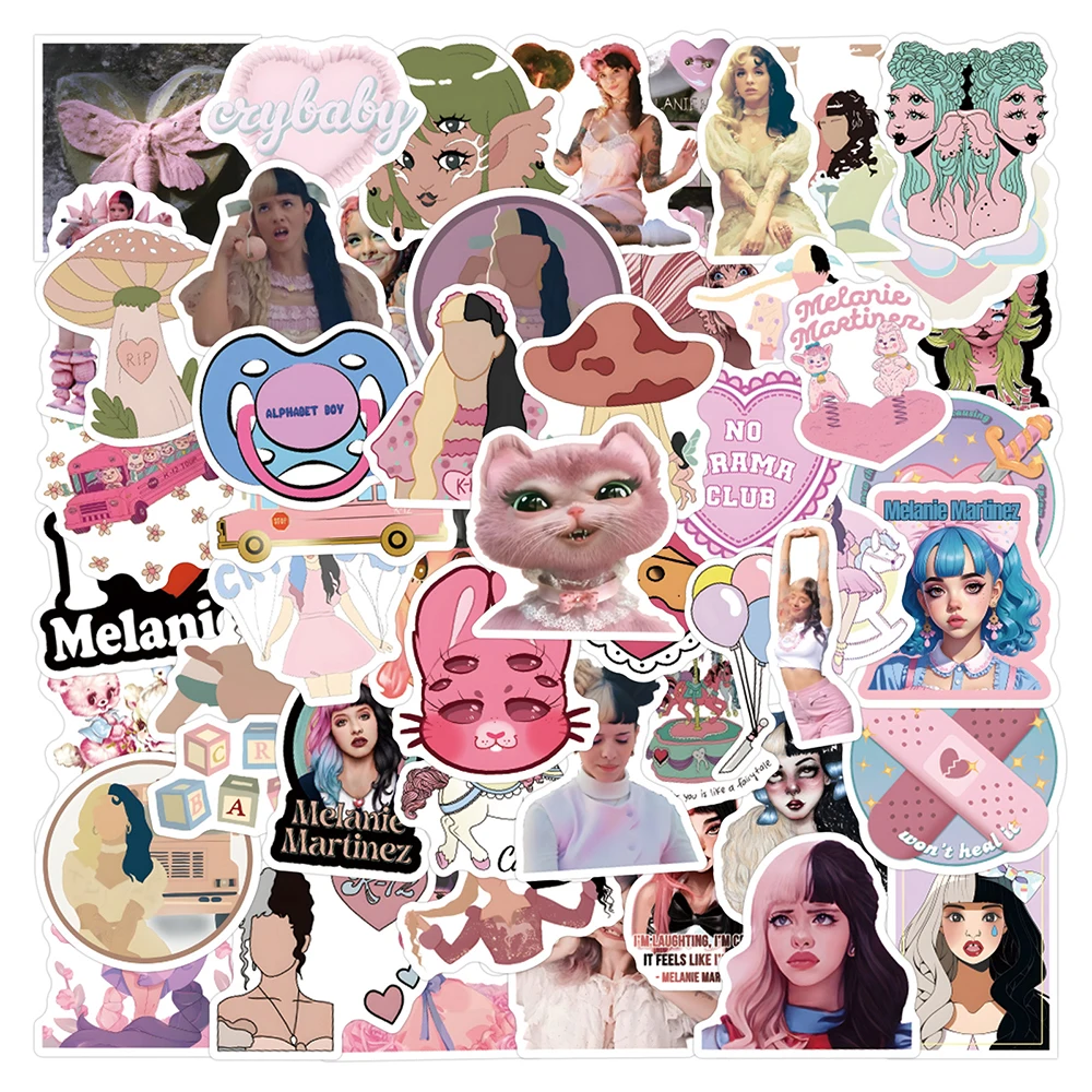 10/30/60PCS Funny Melanie Martinez Stickers Cartoon Singer Decals Graffiti Toy DIY Notebook Phone Guitar Laptop Car Kids Sticker