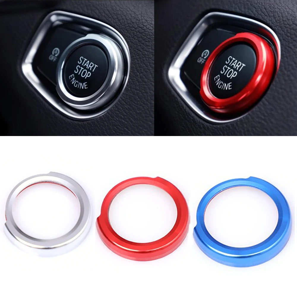 For BMW 1 2 3 4 Series X1 F48 F20 F21 F30 F32 F33 F34 F36 F45 F46 Car Engine Start Button Stickers Ignition Key Ring Trim Cover