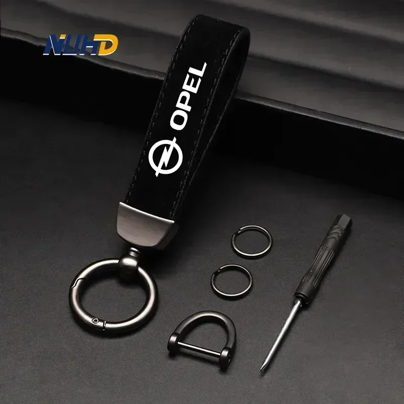 Suede Zinc Alloy Car Keychain For Opel Vauxhall Insignia Astra Corsa Zafira Auto Key Rings Metal Anti-loss Protector Accessories