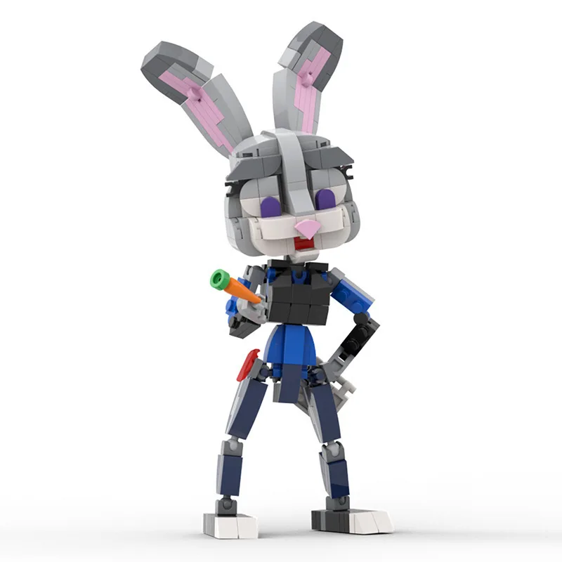 Modello di coniglio Building Blocks Ufficiale di animali Serie di film anime Giocattolo da collezione Ornamento per regali di Natale per bambini