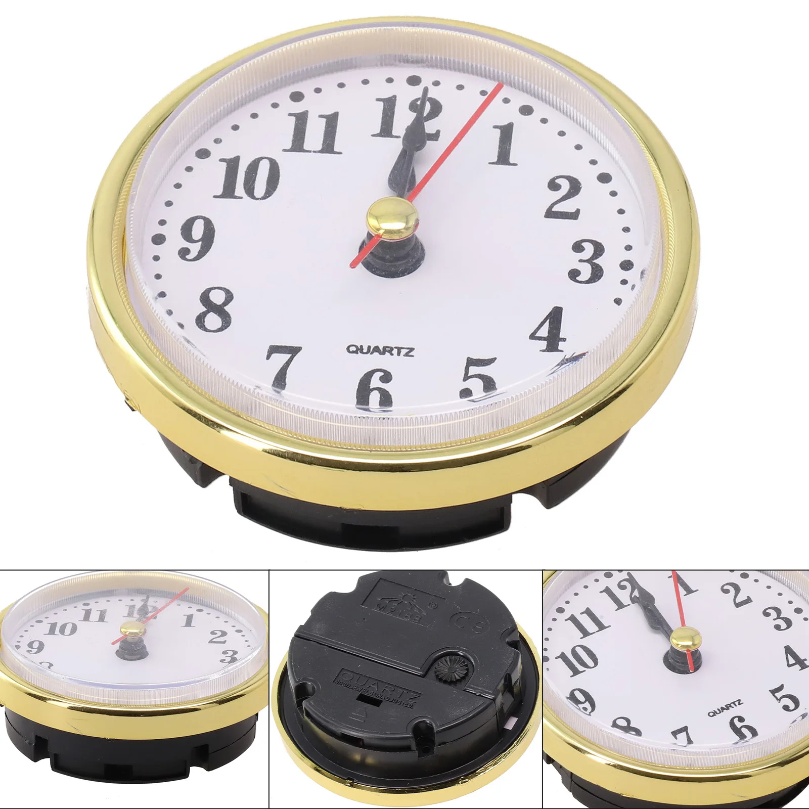 Quartz Clock Insert Create Stunning Clocks with 65MM Quartz Clock Inserts Gold Silvery Design and Arabic Numbers