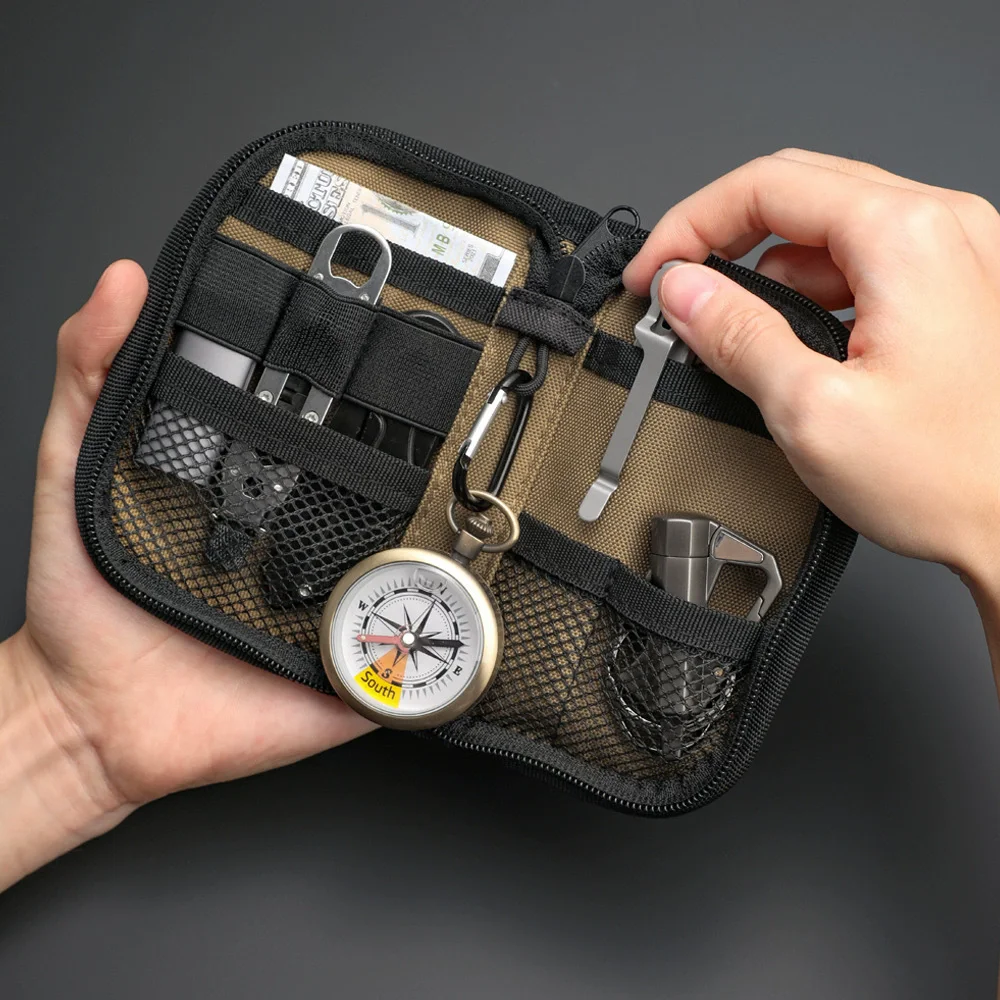 Utility EDC Pocket Pouch for Multitools Tactical Large Capacity Card Key Coins Storage Pouch Outdoor Tool Organization EDC Gears