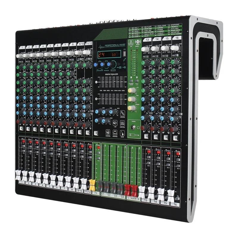 TLF Xtuga QMX162 24DSP Dual 7-segment Equalizer USB BT 16 Channel Stage KTV Profesional Mixer