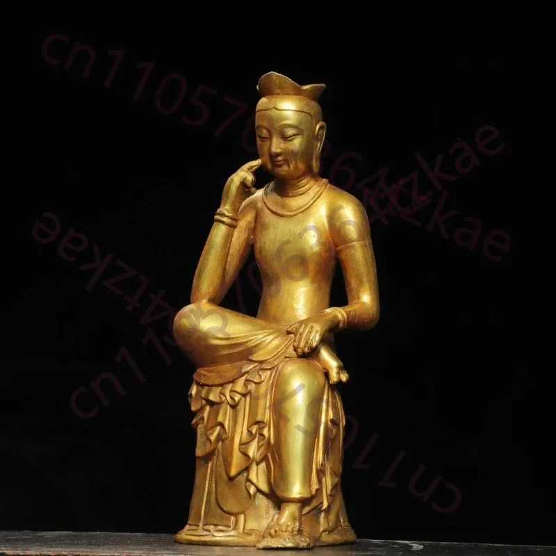 Hand-Carved Premium Gilded Bronze Maitreya Buddha Statue - 9.1