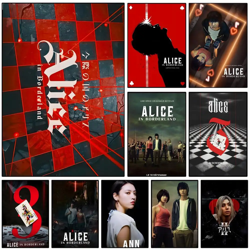 Movie A-Alice In Borderland Poster Self-adhesive Art Waterproof Paper Sticker Coffee House Wall Decor