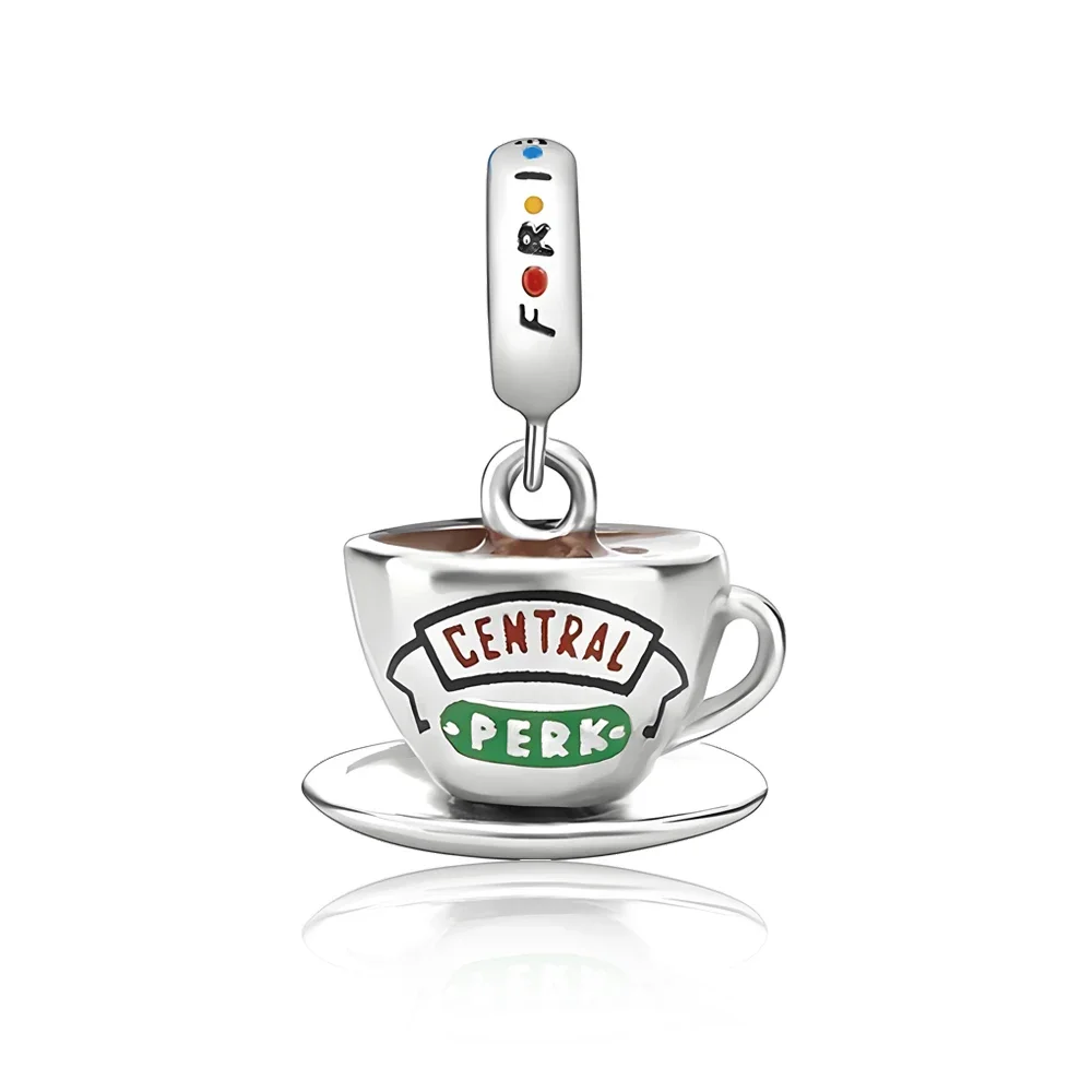 Popular TV Show Friends Series Coffee Cup Sofa Photo Frame Pizza Charm Bead Fit Pan Charms Original Bracelet DIY Jewelry Gift