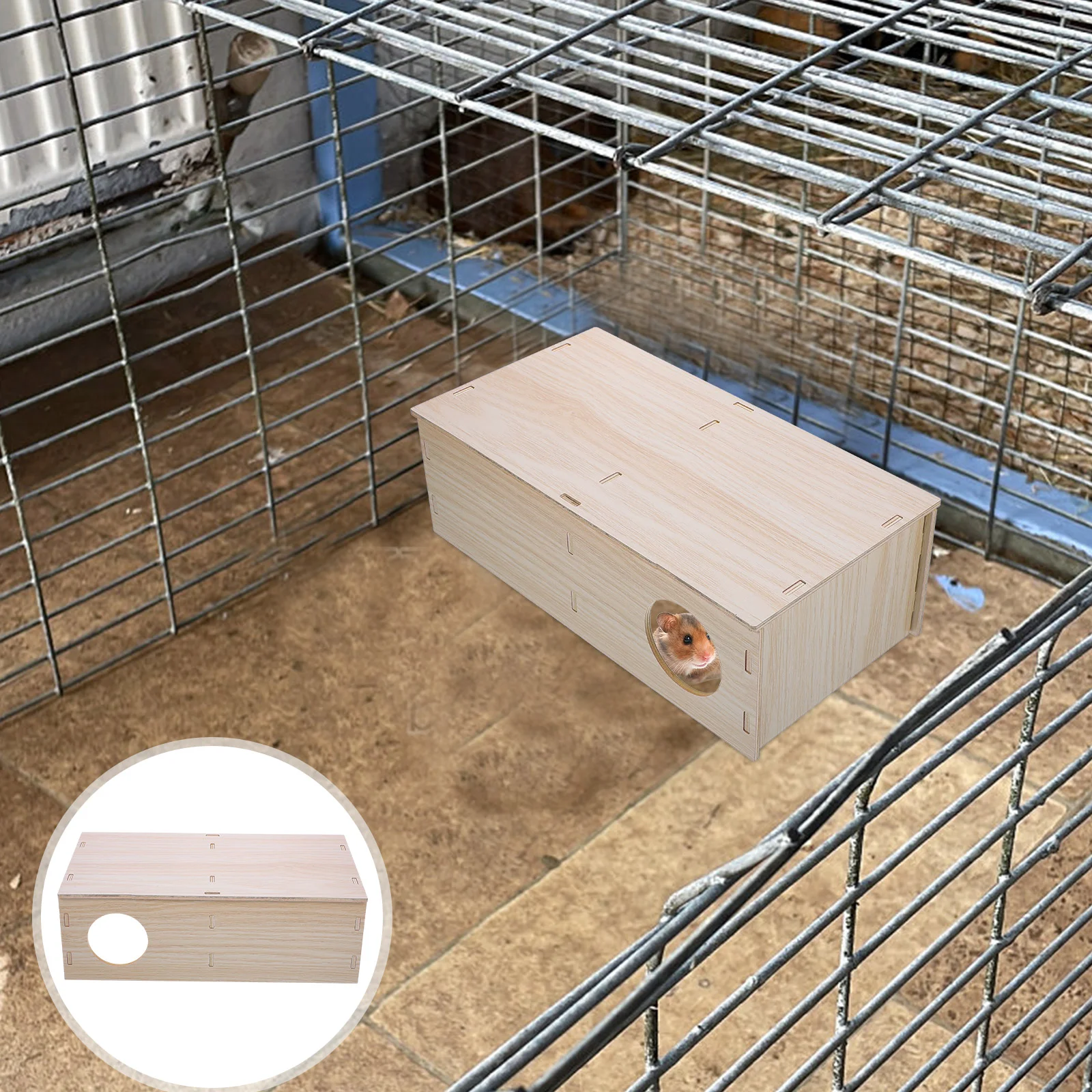 

Guinea Pig Maze Hamsters Hideout House Wooden Rat Houses Chinchilla Toys Summer Wear-resistant Mini Cage