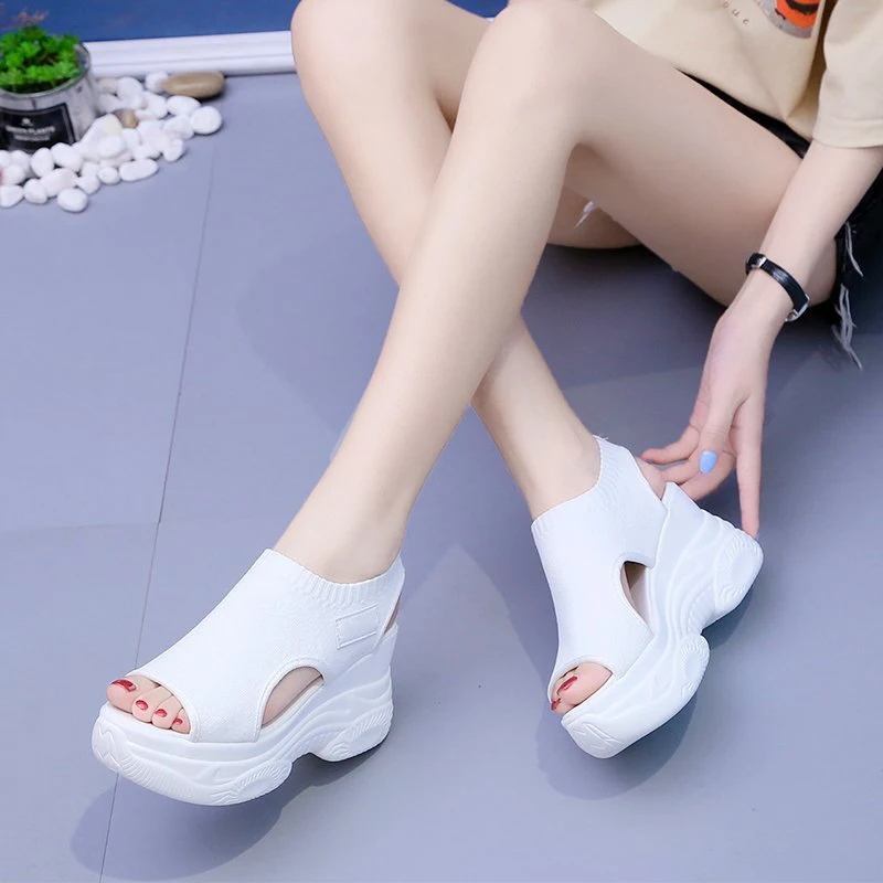 Platform Heel Sandal for Women Roman Sandals Slip-on Loafers Summer Casual Wedge Female Shoe Fashion Casual Thick Bottom Sandal