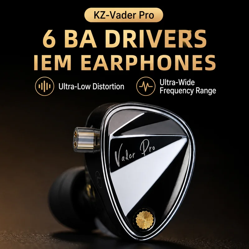 Kz Vader Pro Hifi Bass In Ear Earphones 6-Driver Dynamic Iem Two Expetty Tuned Sound Profies Music Headsets