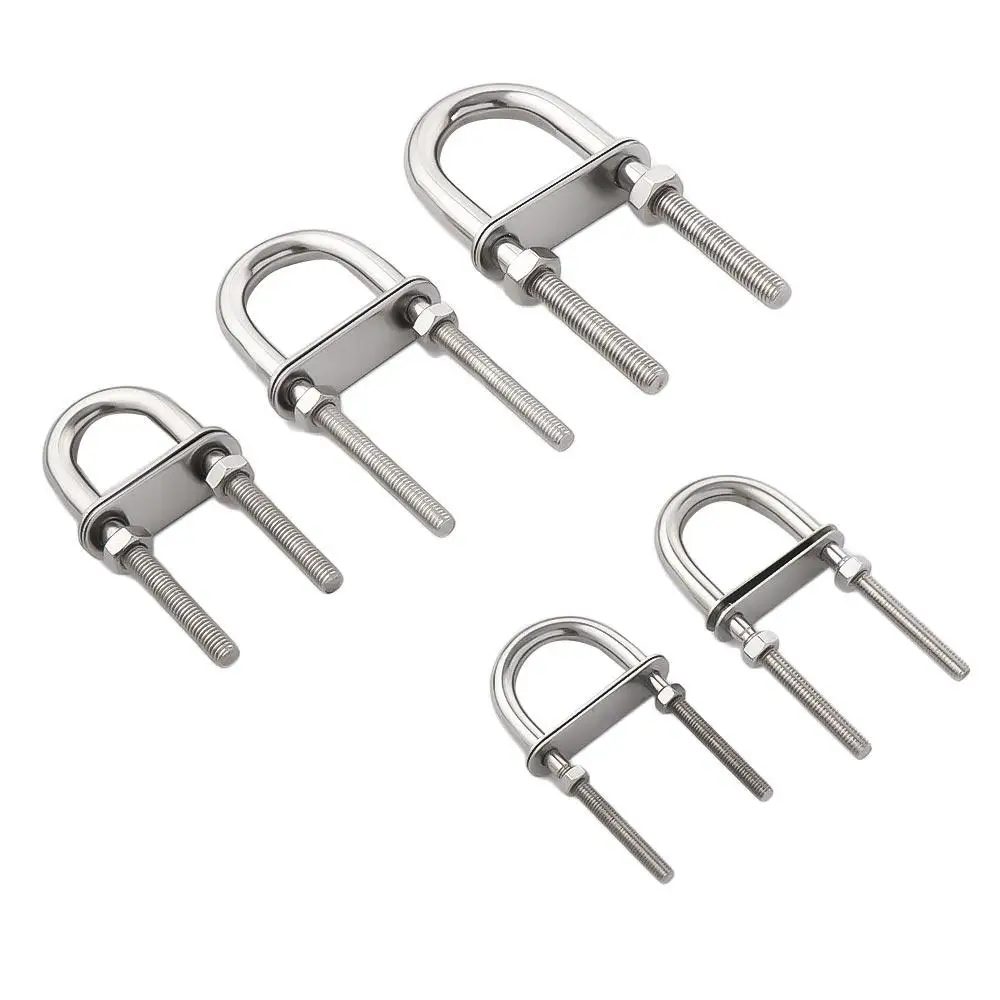 Boat Hardware U-bolt Yacht Boat Hardware 304 Stainless Steel Metal U-bolt Screw with Nut Rope Rigging Screw Pads Bow Stern Eye