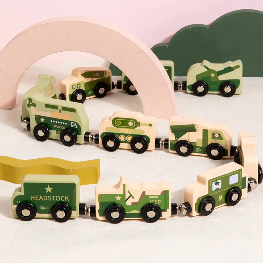 Number/Animal/Fruits/Dinosaur Magnetic Wooden Train Educational Digit Recognition Montessori Number Train Set Creative