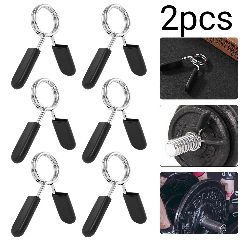 1 Pair 25/28/30 mm Barbell Clamp Spring Collar Clips Gym Weight Dumbbell Lock Standard Lifting Kit