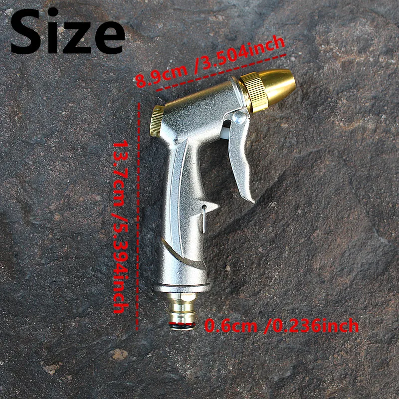 Heavy-Duty Metal Garden Hose Nozzle Adjustable Water Gun High-Pressure Gun for Watering, Car Wash, Yard Cleaning, Pet Bathing