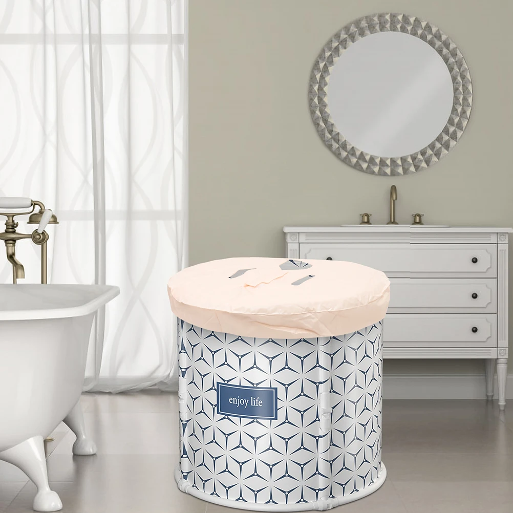 

Folding Bathtub Lid 80cm Diameter Insulated Cover for Soaking Spa Portable Thermal Bath Tub Accessories Replacement