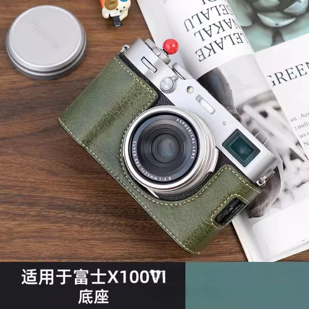 Camera Case Bag For Fuji X100VI camera bag, Leather case, base x100vi Micro-single PU Leather base +1PCS Free Tempered Film