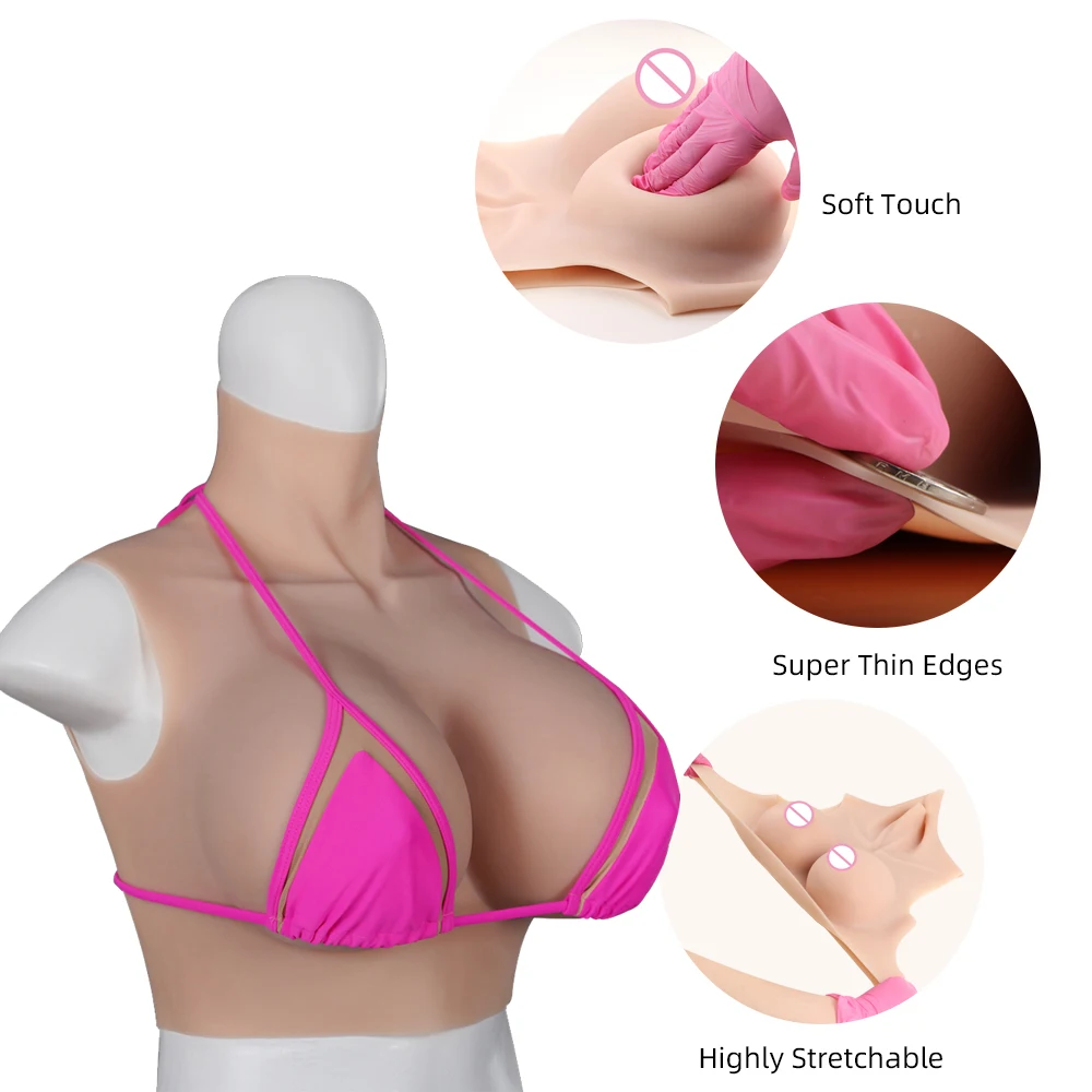 Tgirl Fake Boobs Big Chest Silicone Breasts Implant Enhancer Crossdresser Transgender Dragqueen Tranvestismo Sissy False Chest H