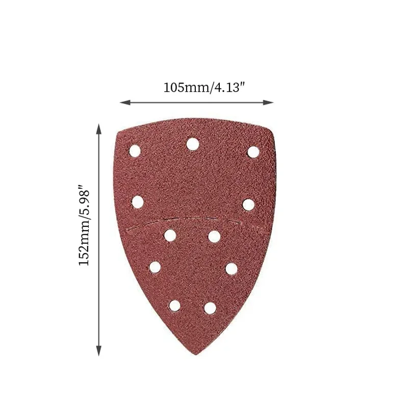 20 Stuks 11 Gaten Muis Detail Schuurpapier Driehoekig Schuurpapier Voor Multi-Schuurmachine Bosch Psm 160a Detail Palm 40-2000 Grutten