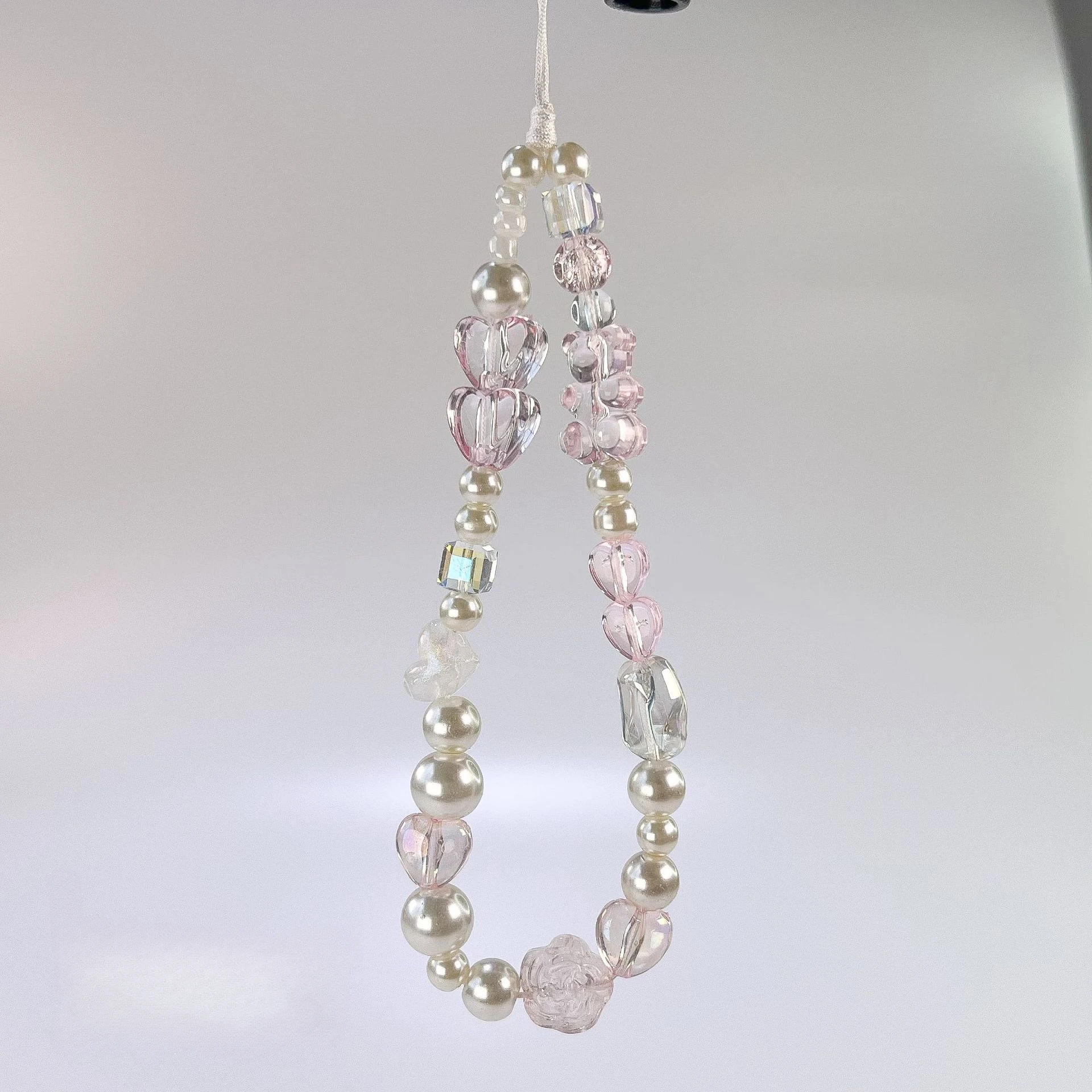 

Прозрачный розовый медведь любовь бисер телефон талисманы шнурок милый ремень для iP12 школьный рюкзак камера Y2K девушка цепь аксессуары